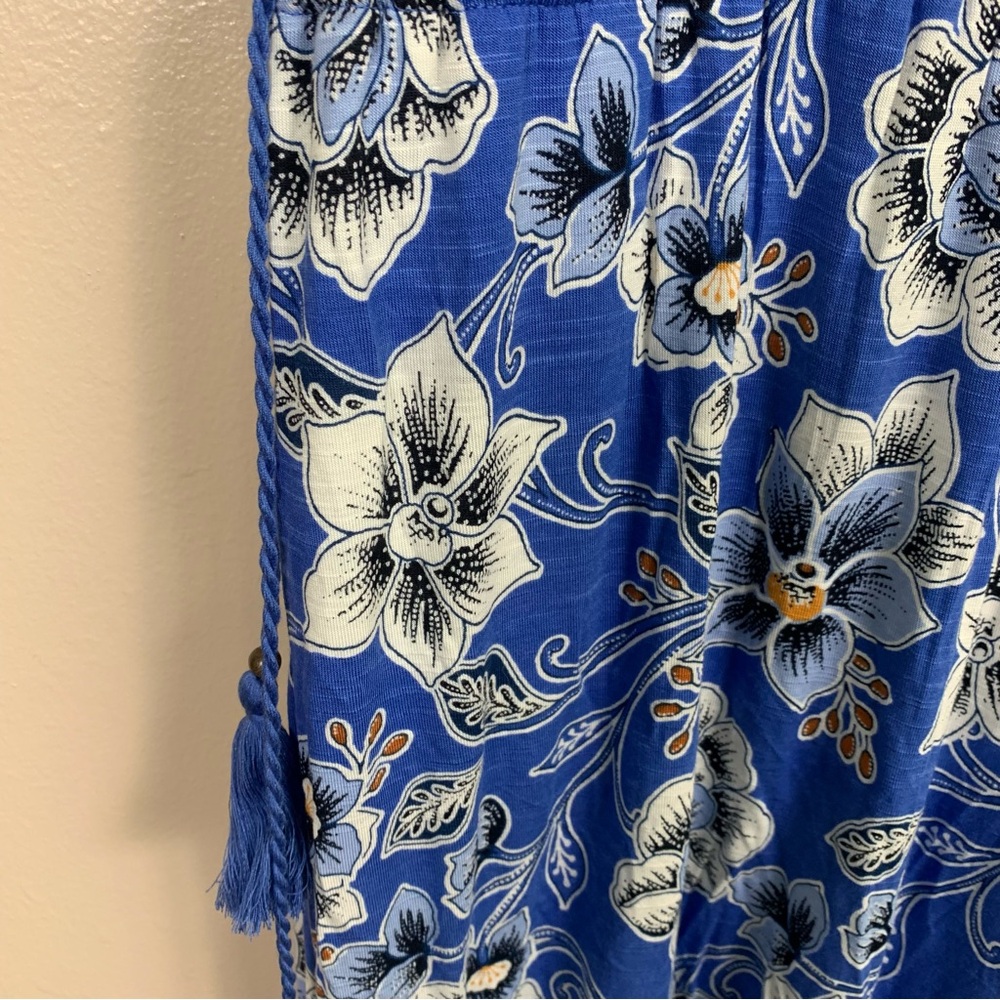J.Jill Coastal Jersey Floral Tassel Detail Maxi Dress - Picture 10 of 14